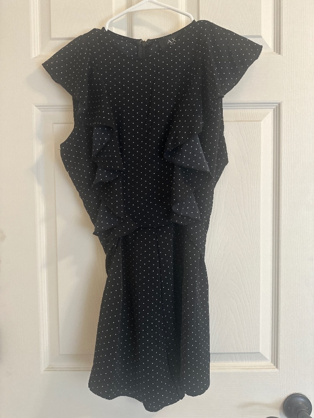 Black and white zip up romper